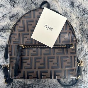 Fendi Mini brown leather backpack, perfect condition.
